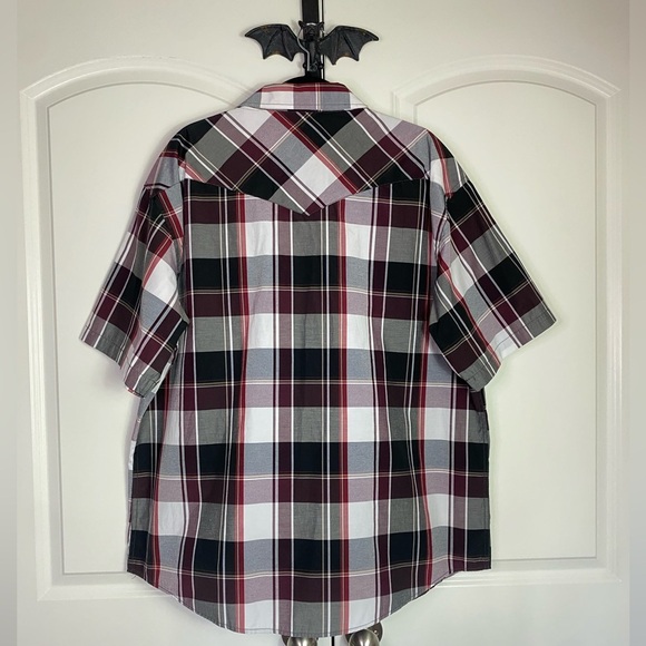 Rockabilly Men’s Snap Front Plaid Shirt Lightweight Comfortable size XXL - Picture 2 of 8